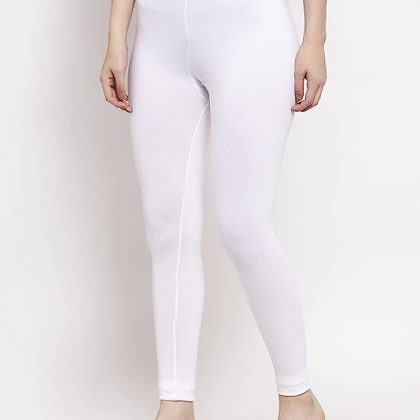 Free Size Stretchable Cotton Leggings For Woman. White