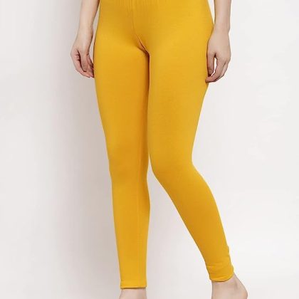 Free Size Stretchable Cotton Leggings For Woman. Yellow